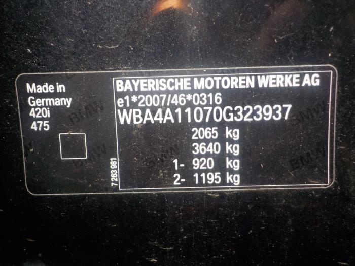 Sonstige van een BMW 4-Serie 2015