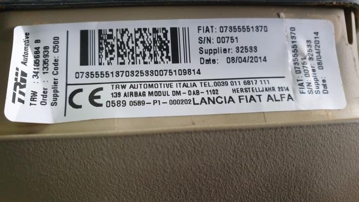 Kit+module airbag d'un Fiat Panda (312) 0.9 TwinAir 85 4x4 2015