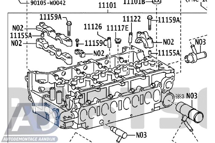 Usagé Culasse Toyota Corolla Verso (R10/11) 2.2 D-4D 16V Prix € 199,99 Règlement à la marge proposé par Autodemontage Aandijk
