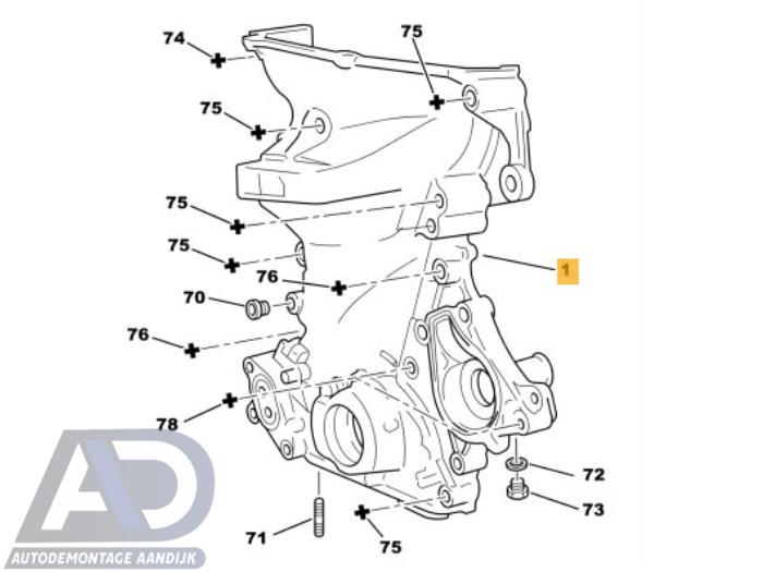 Usagé Couvercle de distribution Peugeot 107 1.0 12V Prix € 74,99 Règlement à la marge proposé par Autodemontage Aandijk