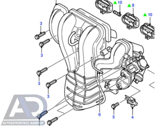 Używane Kolektor dolotowy Ford Mondeo III Wagon 1.8 16V Cena € 99,99 Procedura marży oferowane przez Autodemontage Aandijk
