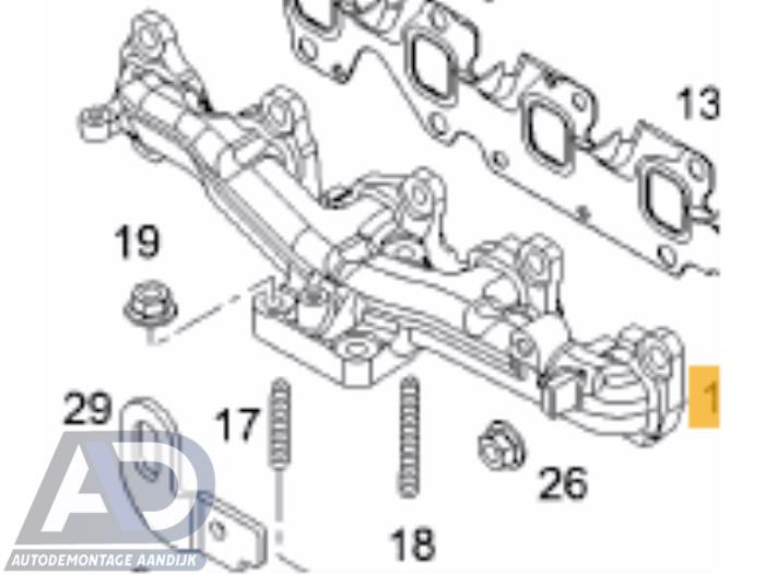 Gebrauchte Abgaskrümmer Opel Corsa D 1.3 CDTi 16V ecoFLEX Preis € 39,99 Margenregelung angeboten von Autodemontage Aandijk