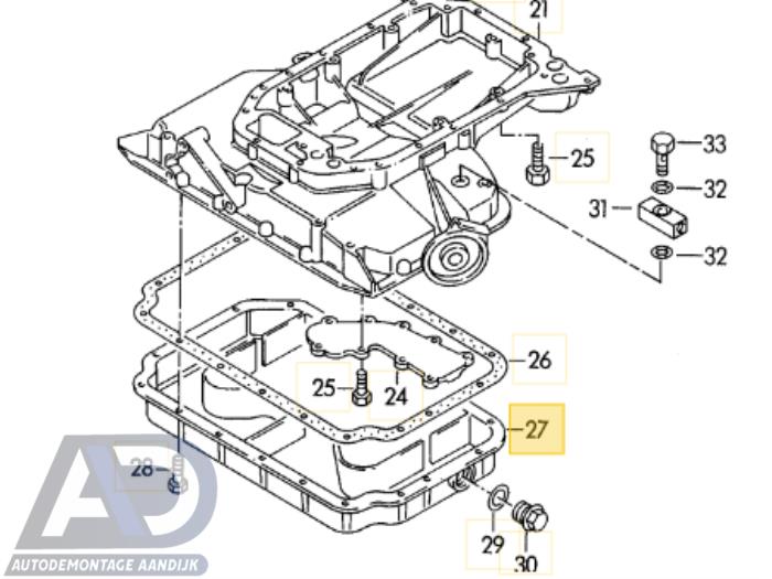 Usagé Couvercle carter Audi A4 (B5) 2.6 E V6 Prix € 84,99 Règlement à la marge proposé par Autodemontage Aandijk