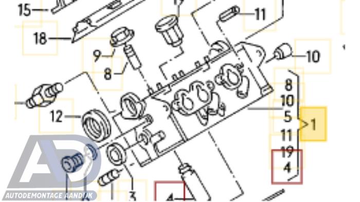 Begagnade Topplock Audi A4 (B5) 2.6 E V6 Pris € 149,99 Marginaltabell erbjuds av Autodemontage Aandijk