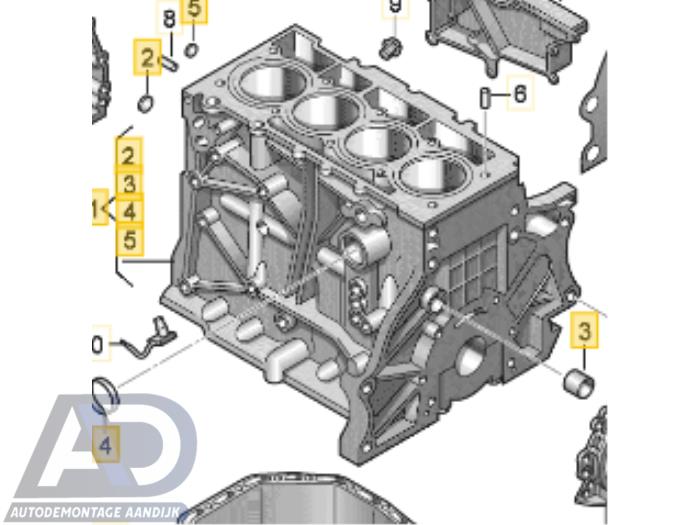 Used Engine crankcase Volkswagen Polo V (6R) 1.2 TSI Price € 399,99 Margin scheme offered by Autodemontage Aandijk