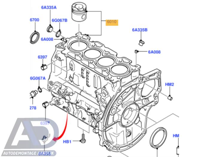 Used Engine crankcase Ford C-Max (DM2) 1.6 TDCi 16V 109 Price € 249,99 Margin scheme offered by Autodemontage Aandijk