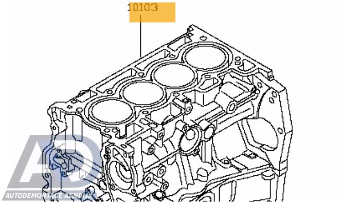 Used Engine crankcase Nissan Qashqai (J10) 1.6 16V Price € 349,99 Margin scheme offered by Autodemontage Aandijk