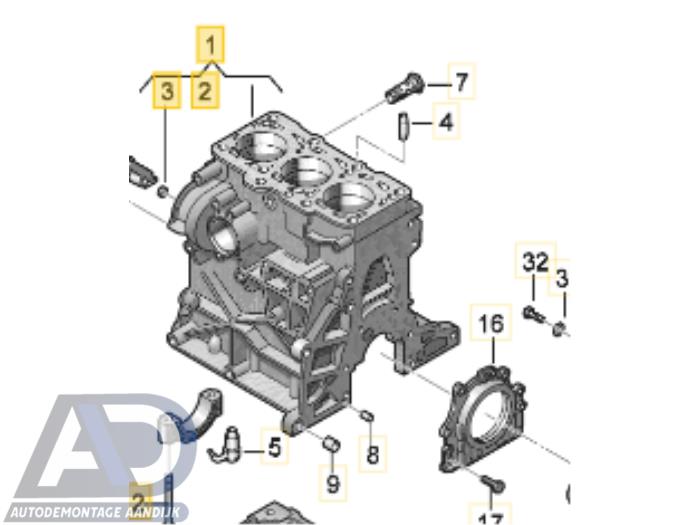 Used Engine crankcase Volkswagen Polo V (6R) 1.2 TDI 12V BlueMotion Price € 249,99 Margin scheme offered by Autodemontage Aandijk