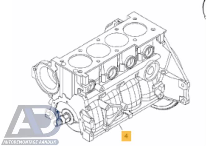 Used Engine crankcase Opel Meriva (A) 1.6 16V Price € 199,99 Margin scheme offered by Autodemontage Aandijk