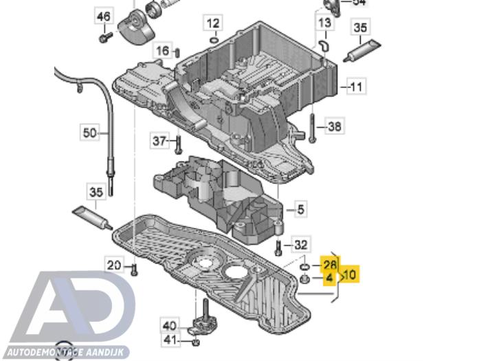 Usagé Couvercle carter Audi A6 Avant (C6) 2.7 TDI V6 24V Prix € 124,99 Règlement à la marge proposé par Autodemontage Aandijk