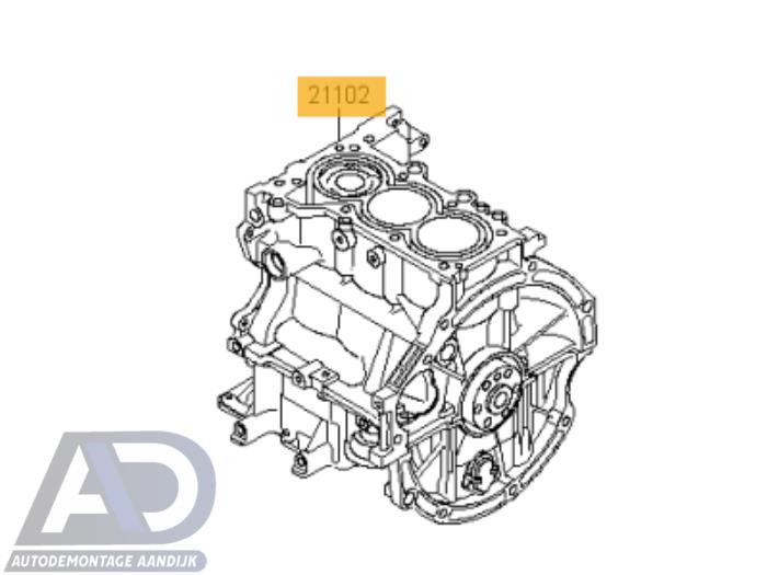 Used Engine crankcase Hyundai i10 (B5) 1.0 12V Price € 299,99 Margin scheme offered by Autodemontage Aandijk