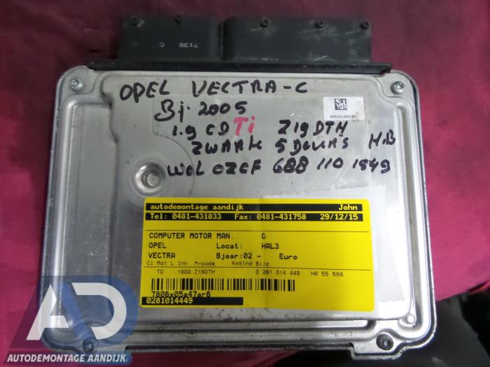 Used Engine management computer Opel Vectra C GTS 1.9 CDTI 16V Price € 89,99 Margin scheme offered by Autodemontage Aandijk