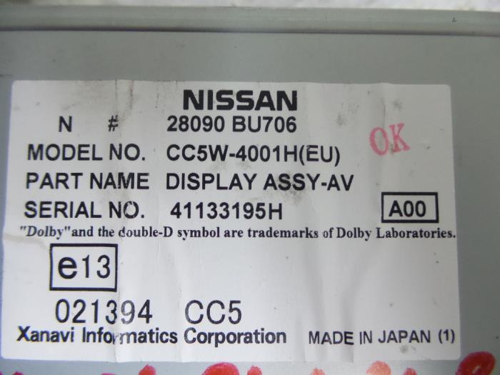 Navigation display from a Nissan Almera Tino (V10M) 2.2 Di 16V 2004