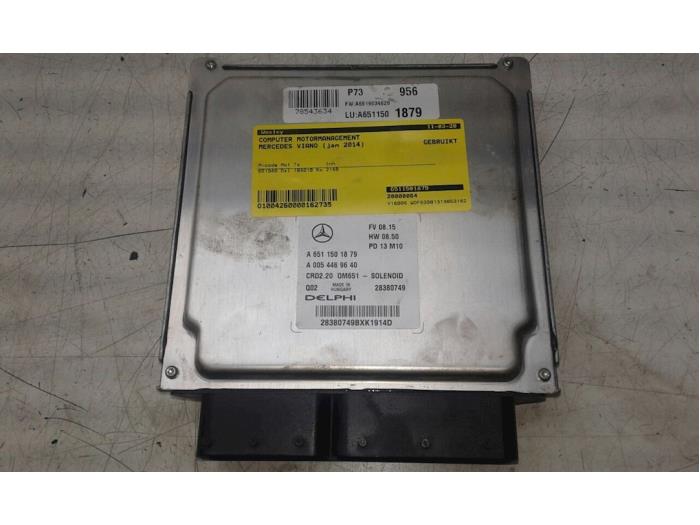 Used Engine management computer Mercedes Viano (639) 2.2 CDI 16V Euro 5 Price € 261,45 Margin scheme offered by Wessel Parts & Service B.V.