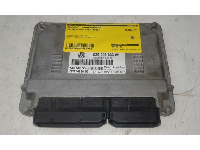 Begagnade Dator, motorstyrning Volkswagen Polo IV (9N1/2/3) 1.2 12V Pris € 156,45 Marginaltabell erbjuds av Wessel Parts & Service B.V.
