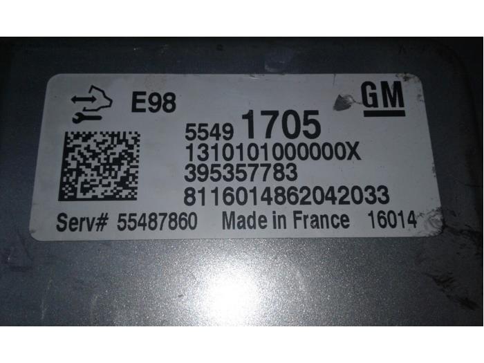 Engine management computer from a Opel Astra J Sports Tourer (PD8/PE8/PF8) 1.6 CDTI 16V 2016