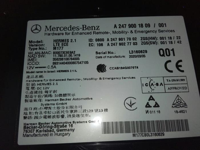 Módulo (varios) de un Mercedes-Benz GLB (247.6) 2.0 GLB-250 Turbo 16V 4-Matic 2020