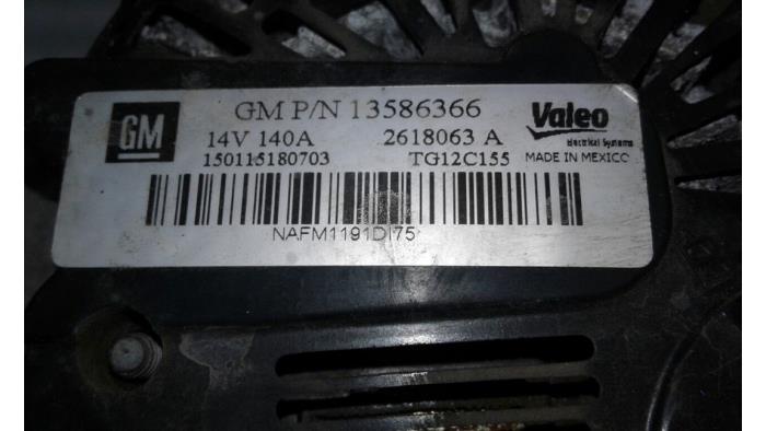 Begagnade Dynamo Opel Astra J (PC6/PD6/PE6/PF6) 1.6 CDTI 16V Pris € 61,95 Marginaltabell erbjuds av Wessel Parts & Service B.V.