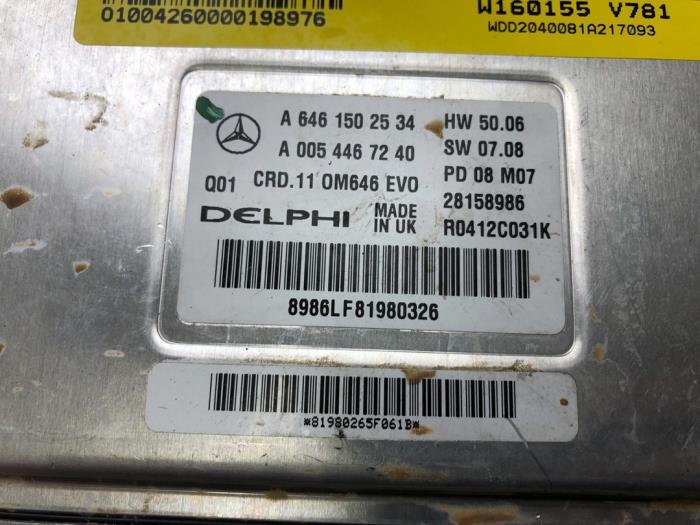 Used Engine management computer Mercedes C (W204) 2.2 C-220 CDI 16V Price € 261,45 Margin scheme offered by Wessel Parts & Service B.V.