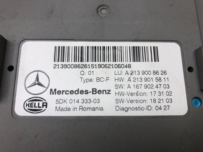 Boitier BSI d'un Mercedes-Benz E (W213) E-200d 1.6 Turbo 16V 2019
