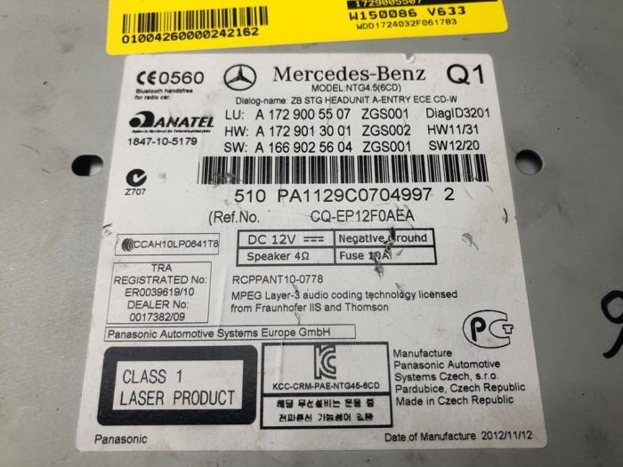 Używane Radio Mercedes SLK (R172) 2.1 250 CDI, 250d 16V Cena € 208,95 Procedura marży oferowane przez Wessel Parts & Service B.V.