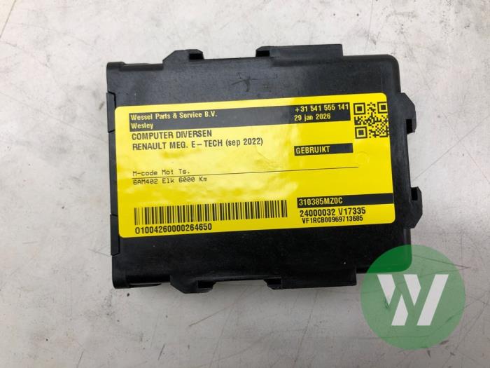 Used Computer, miscellaneous Renault Megane E-Tech (RCB) 60 kWh Price € 208,95 Margin scheme offered by Wessel Parts & Service B.V.