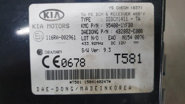 Ordinateur contrôle fonctionnel d'un Kia Picanto (TA) 1.0 12V 2015