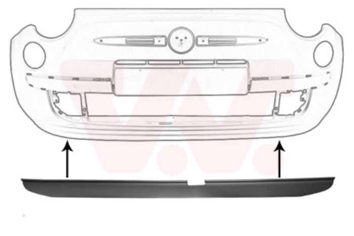 Spoiler na przedni zderzak z Fiat 500 2012