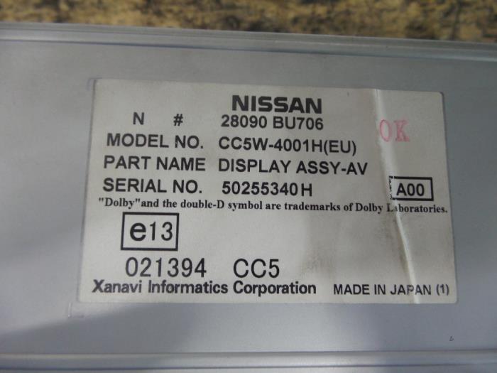 Affichage navigation d'un Nissan Almera Tino (V10M) 1.8 16V 2006