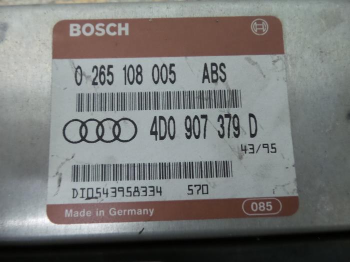 Używane Sterownik ABS Audi A4 (B5) 2.6 E V6 Cena € 75,00 Procedura marży oferowane przez De Witte Boerderij AutoMotive