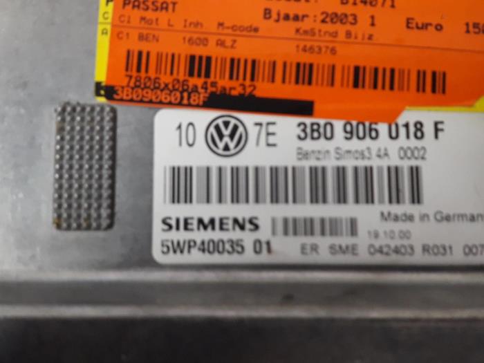 Used Engine management computer Volkswagen Passat Variant (3B6) 1.6 Price € 100,00 Margin scheme offered by De Witte Boerderij AutoMotive