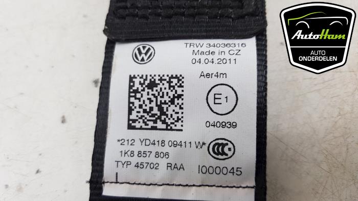 Pas bezpieczenstwa prawy tyl z Volkswagen Scirocco (137/13AD) 1.4 TSI 122 16V 2011