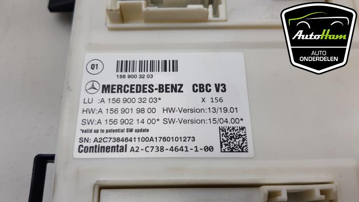 Body control computer from a Mercedes-Benz CLA (117.3) 1.6 CLA-180 16V 2017
