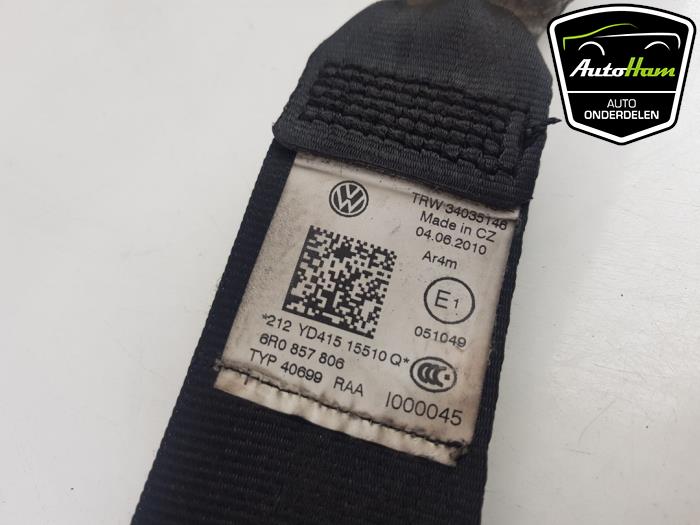 Pas bezpieczenstwa prawy tyl z Volkswagen Polo V (6R) 1.2 TDI 12V BlueMotion 2010