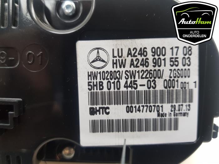 Panel sterowania nagrzewnicy z Mercedes-Benz A (W176) 1.6 A-180 16V 2013