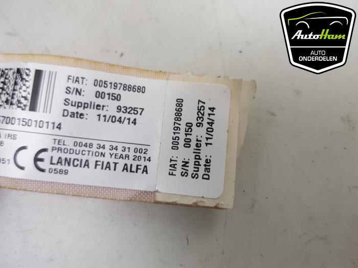 Roof curtain airbag, left from a Fiat Panda (312) 0.9 TwinAir 60 2014