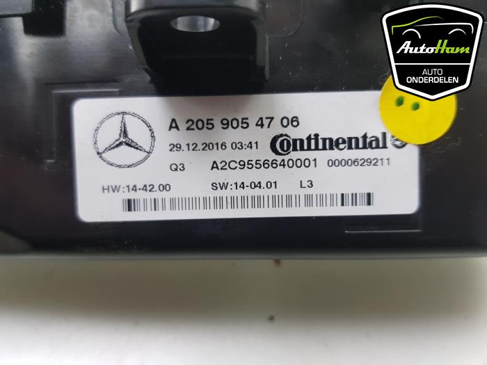 Panneau de commandes chauffage d'un Mercedes-Benz C Estate (S205) C-220 CDI BlueTEC, C-220 d 2.2 16V 2017
