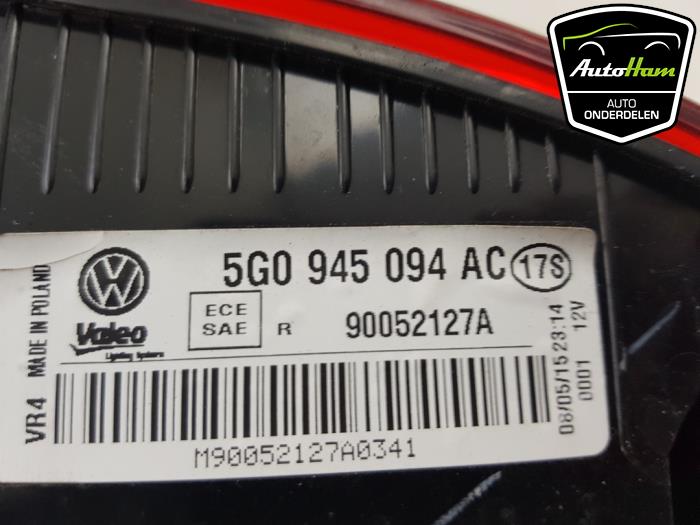 Rücklicht rechts van een Volkswagen Golf VII (AUA) 1.2 TSI 16V 2015