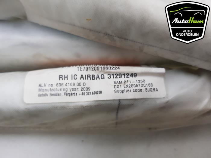 Roof curtain airbag, right from a Volvo V70 (BW) 2.5 FT 20V 2009