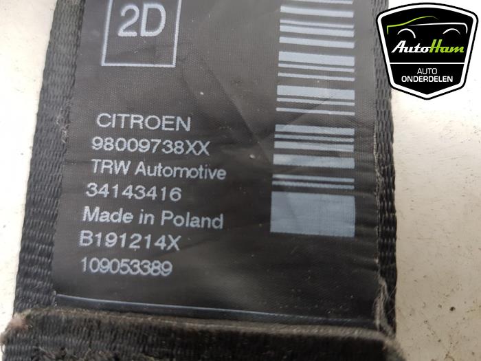 Ceinture de sécurité arrière gauche d'un Citroën C4 Cactus (0B/0P) 1.2 PureTech 82 12V 2015
