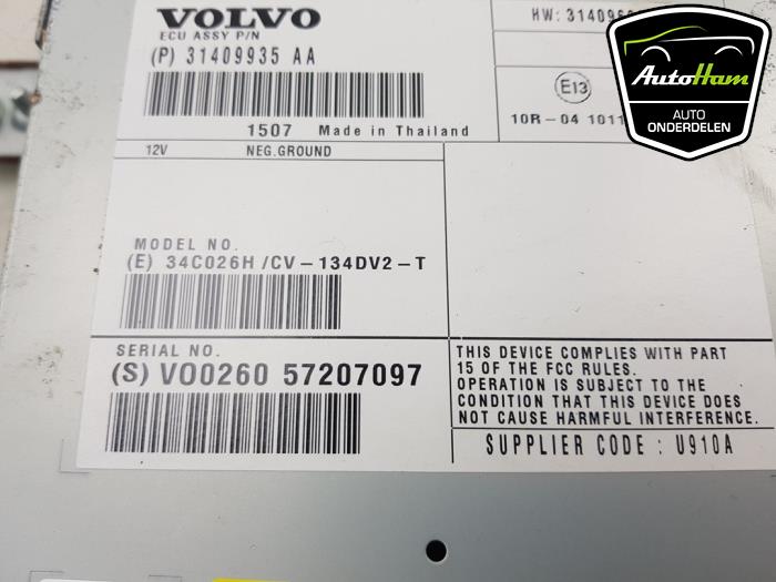 Système navigation d'un Volvo V40 (MV) 2.0 D2 16V 2015