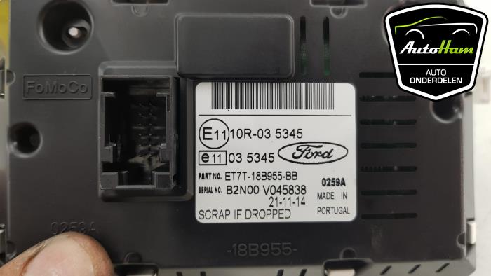 Wyswietlacz wewnetrzny z Ford Fiesta 6 (JA8) 1.0 EcoBoost 12V 100 2014