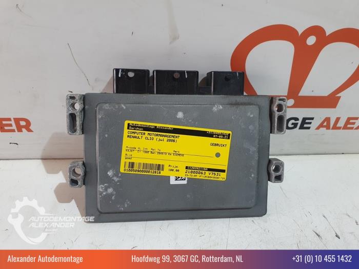 Used Engine management computer Renault Clio III (BR/CR) 1.4 16V Price € 100,00 Margin scheme offered by Alexander Autodemontage