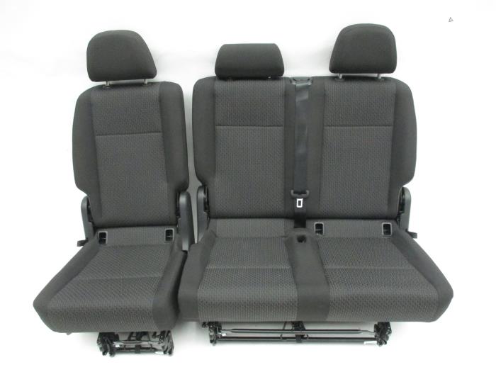 VW Caddy a partir del año 2015 cuero sintético/rojo/s Maß asiento cubre asiento trasero tapa 2 serie 