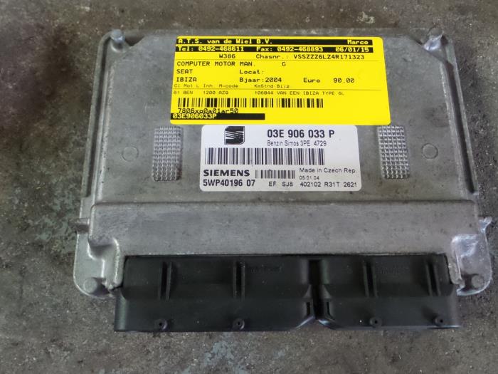Usagé Ordinateur gestion moteur Seat Ibiza Prix € 85,00 Règlement à la marge proposé par A.T.S. van de Wiel