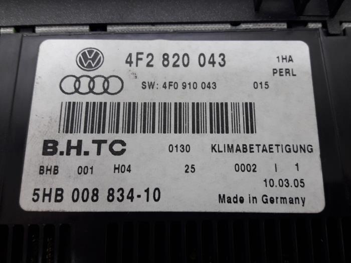 Panneau de commandes chauffage d'un Audi A6 Avant Quattro (C6) 3.0 TDI V6 24V 2006
