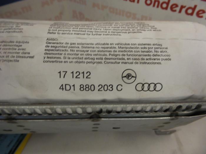 Poduszka powietrzna prawa (deska rozdzielcza) z Audi A8 (D2) 4.2 V8 40V Quattro 1999