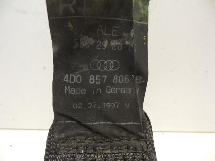 Rear seatbelt, right from a Audi S8 (D2) 4.2 V8 32V 1997