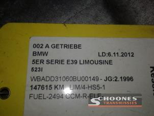 Usados Caja de cambios BMW 5 serie (E39) 523i 24V Precio € 367,50 Norma de margen ofrecido por Schoones Transmissies B.V.