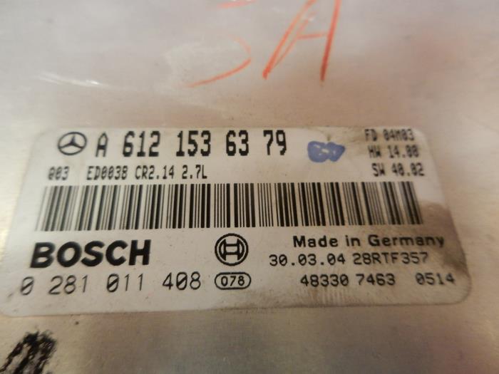 Engine management computer from a Mercedes-Benz ML I (163) 270 2.7 CDI 20V 2003